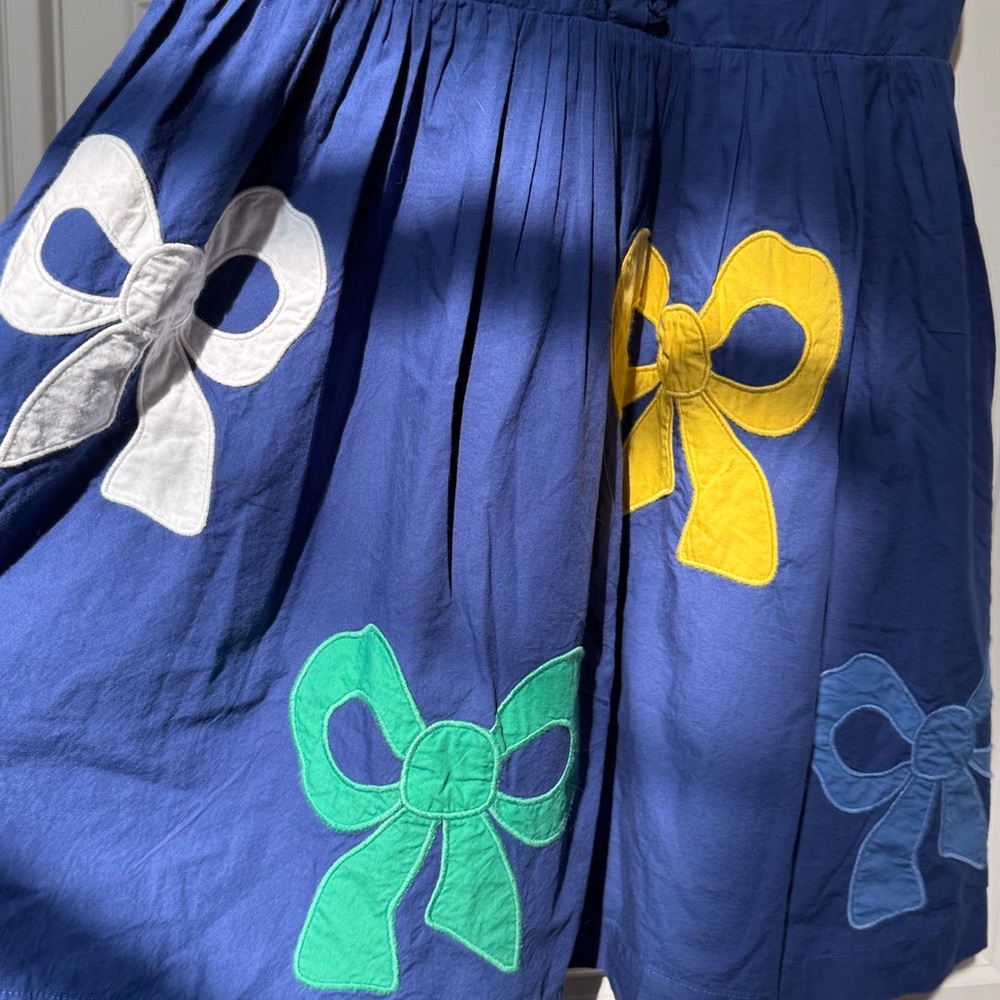 Boden Girl’s Blue Bow Applique Dress - Picture 3 of 5